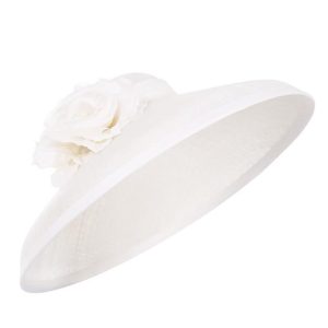 Capeline de Mariée en Paille de Sisal et Rose Géante